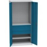 Universāls darbnīcas skapis ar DVB perforāciju, 4 atvilktnēm un 2 plauktiem