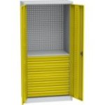 Universāls darbnīcas skapis ar DVB perforāciju, 8 atvilktnēm un 1 plauktu