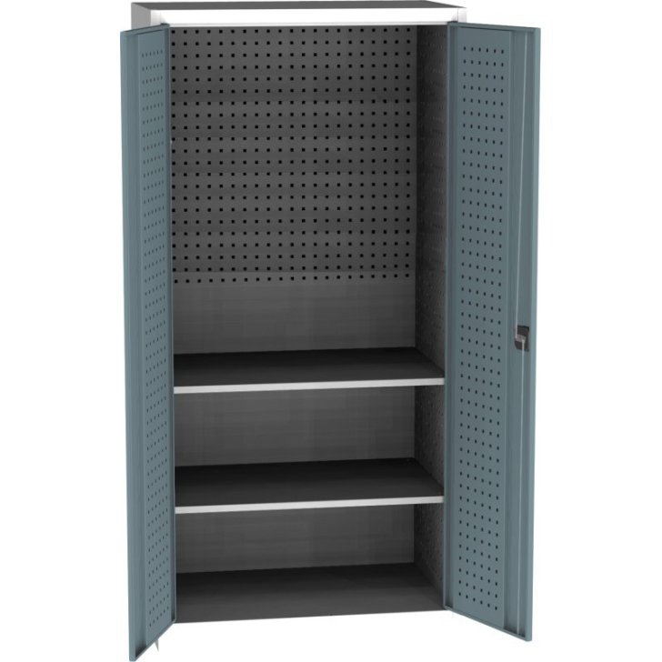 Lieljaudas SPD universāls darbnīcas skapis ar DVB perforāciju un 2 plauktiem