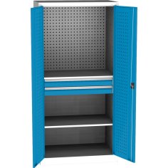 Lieljaudas SPD universāls darbnīcas skapis ar DVB perforāciju, 2 atvilktnēm un 2 plauktiem 2