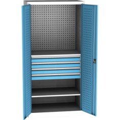 Lieljaudas SPD universāls darbnīcas skapis ar DVB perforāciju, 4 atvilktnēm un 2 plauktiem