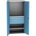 Lieljaudas SPD universāls darbnīcas skapis ar DVB perforāciju, 4 atvilktnēm un 2 plauktiem