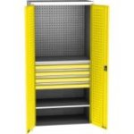 Lieljaudas SPD universāls darbnīcas skapis ar DVB perforāciju, 4 atvilktnēm un 2 plauktiem