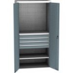 Lieljaudas SPD universāls darbnīcas skapis ar DVB perforāciju, 4 atvilktnēm un 2 plauktiem