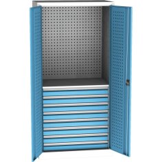 Lieljaudas SPD universāls darbnīcas skapis ar DVB perforāciju, 8 atvilktnēm un 2 plauktiem 2