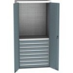 Lieljaudas SPD universāls darbnīcas skapis ar DVB perforāciju, 8 atvilktnēm un 2 plauktiem