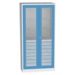 Lieljaudas SPD universāls darbnīcas skapis ar DVB perforāciju, 8 atvilktnēm un 2 plauktiem