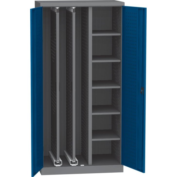 Universāls darbnīcas skapis ar izvelkamajiem paneļiem