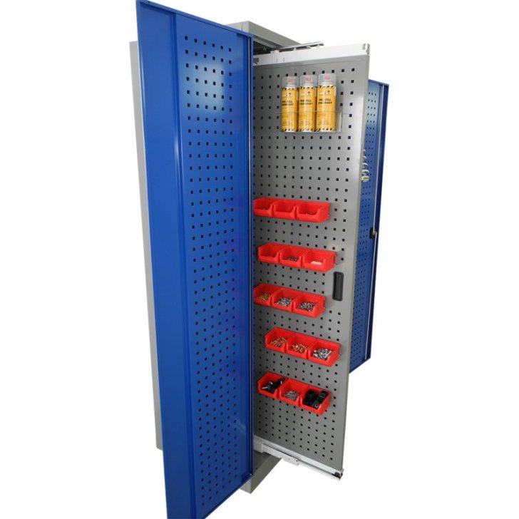 Universāls darbnīcas skapis ar izvelkamajiem paneļiem