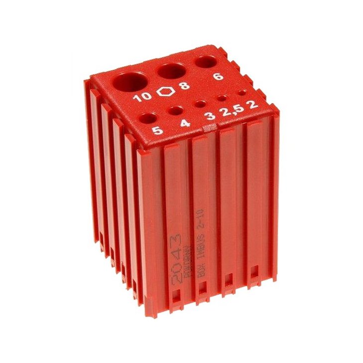 Plastmasas kaste sešstūru atslēgu uzglabāšanai