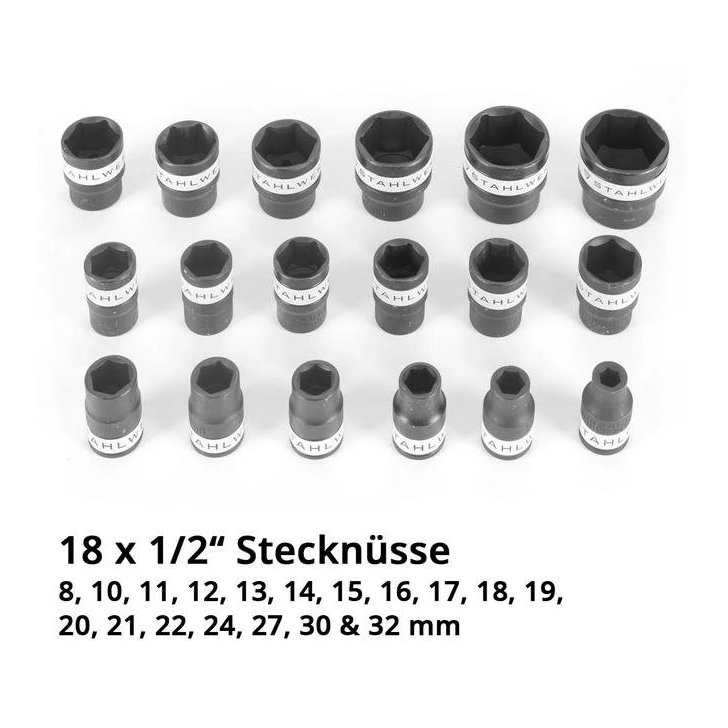 24 daļu uzgaļu komplekts ar sprūdrata atslēgu