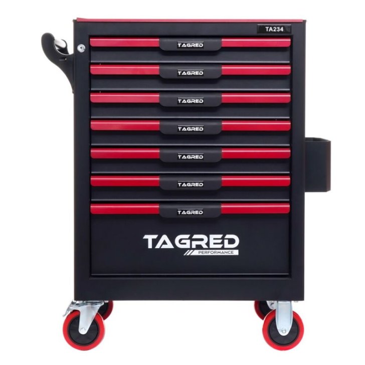 Instrumentu skapis, darbnīcas ratiņi TAGRED TA234, 7 atvilktnes