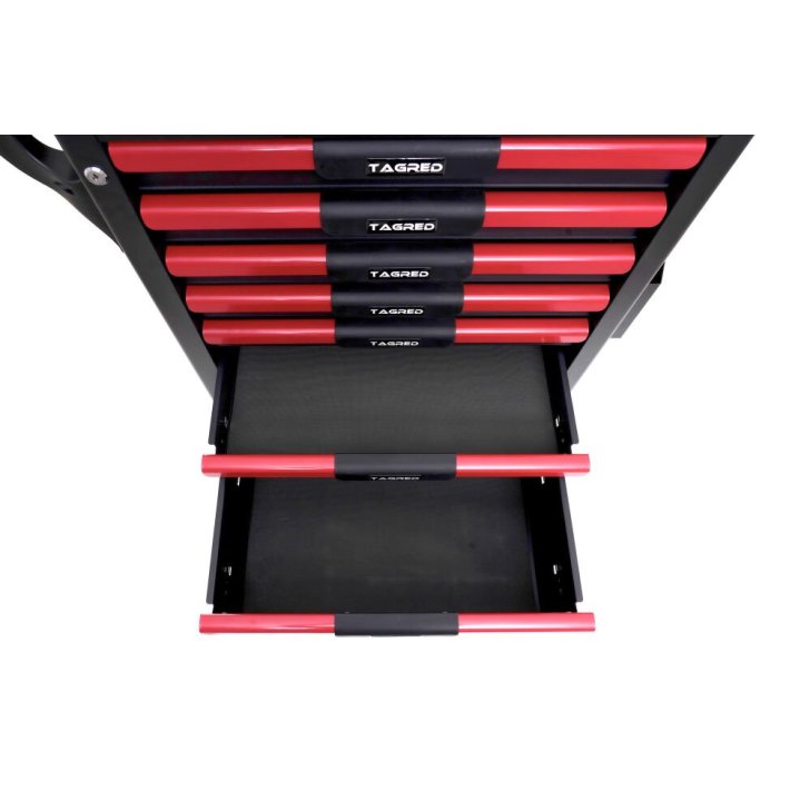 Instrumentu skapis, darbnīcas ratiņi TAGRED TA234, 7 atvilktnes