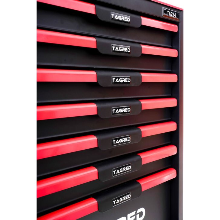 Instrumentu skapis, darbnīcas ratiņi TAGRED TA234, 7 atvilktnes
