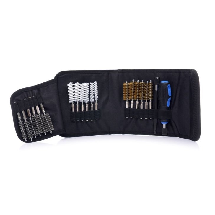 Birstes inžektoru un kvēlsveču uzgaļiem, 21 daļas komplekts