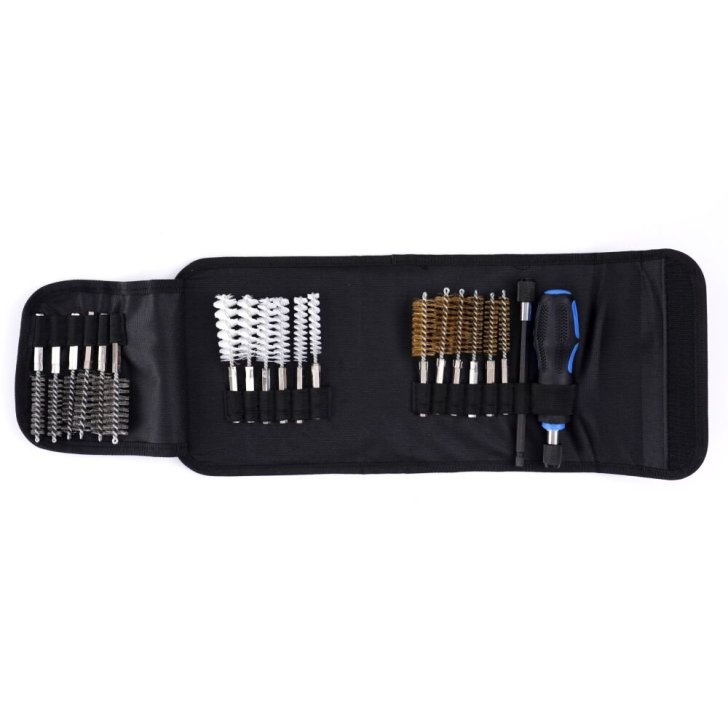 Birstes inžektoru un kvēlsveču uzgaļiem, 21 daļas komplekts