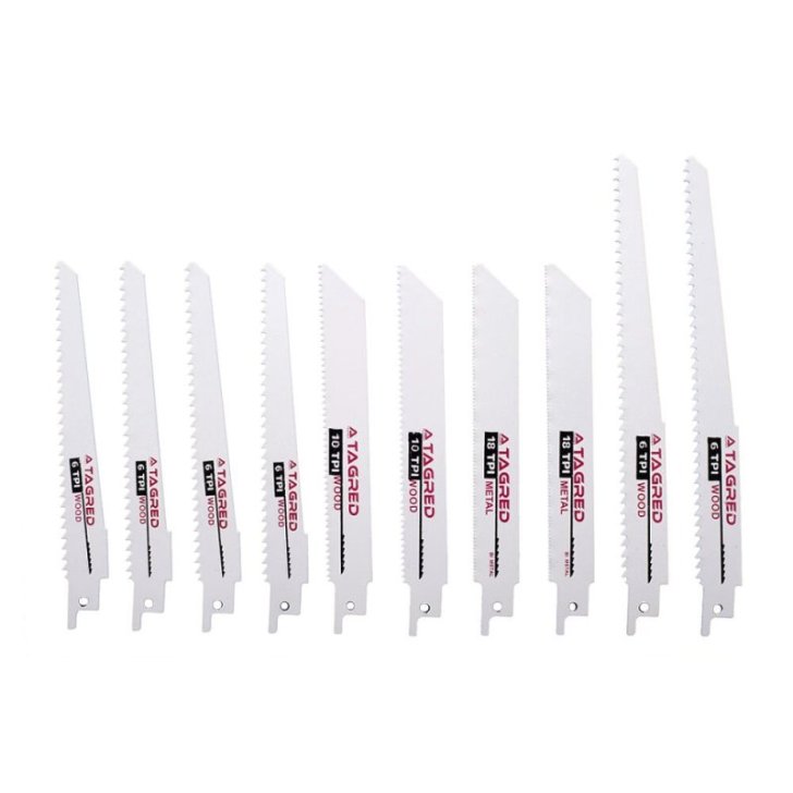 Zāģa asmeņu komplekts, virzuļzāģa asmens, lapsas aste, 10 gab.