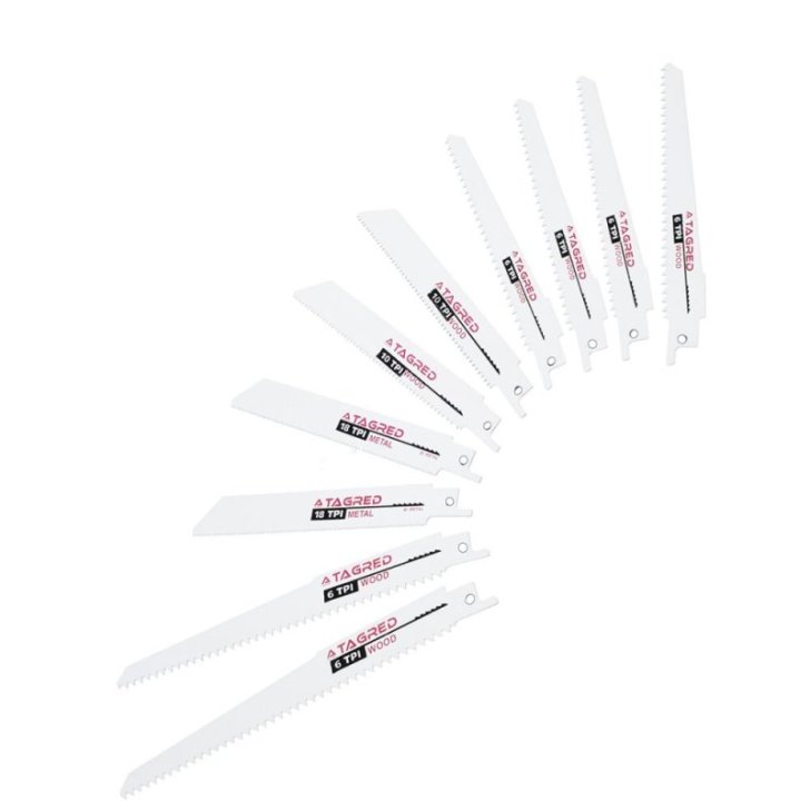 Zāģa asmeņu komplekts, virzuļzāģa asmens, lapsas aste, 10 gab.