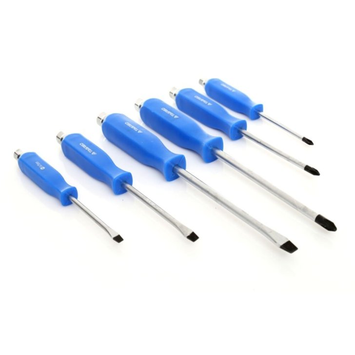 Atslēdznieka skrūvgrieži, perforatori, skrūvgriežu komplekts - perforatori, magnētiskie uzgaļi 6 gab.