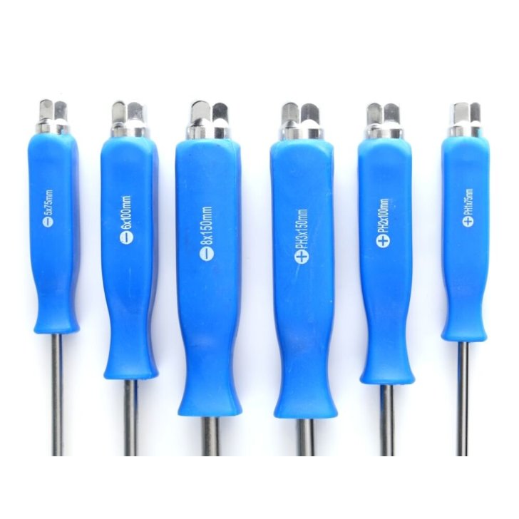 Atslēdznieka skrūvgrieži, perforatori, skrūvgriežu komplekts - perforatori, magnētiskie uzgaļi 6 gab.