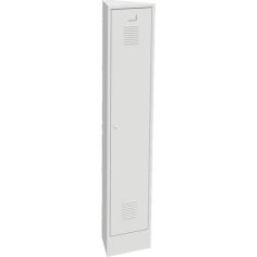 Trīsstūrveida metāla skapis, kas taupa vietu