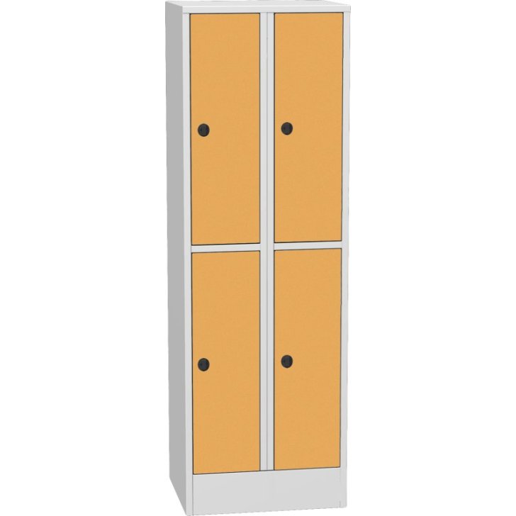 Horizontāli sadalāms skapis ar kompaktām lamināta durvīm