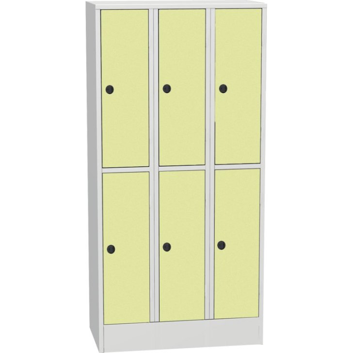 Horizontāli sadalāms skapis ar kompaktām lamināta durvīm