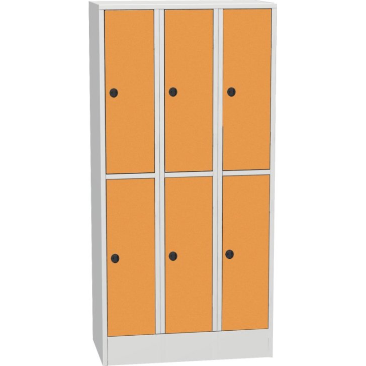 Horizontāli sadalāms skapis ar kompaktām lamināta durvīm