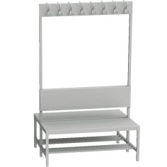 Divpusējs ģērbtuves sols ar pakaramiem 2