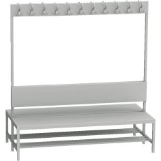 Divpusējs ģērbtuves sols ar pakaramiem 2