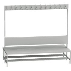 Divpusējs ģērbtuves sols ar pakaramiem 2