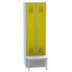 Divu durvju metāla skapītis ar priekšā montējamu soliņu