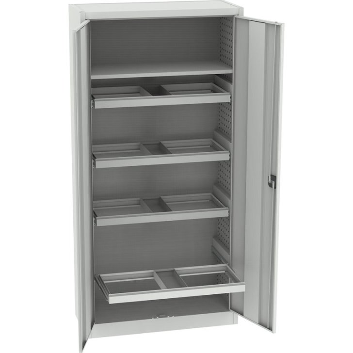 Universāls skapis ar 4 izvelkamiem rāmjiem A4 mapju pakarināšanai + 1 plaukts