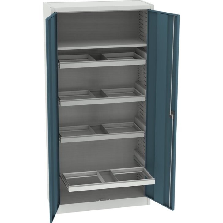 Universāls skapis ar 4 izvelkamiem rāmjiem A4 mapju pakarināšanai + 1 plaukts