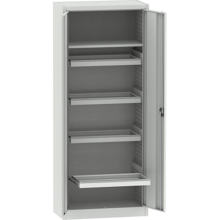 Universāls skapis ar 4 izvelkamiem rāmjiem A4 mapju pakarināšanai + 1 plaukts