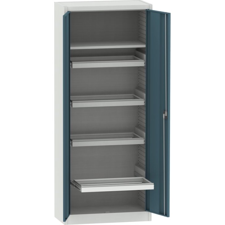 Universāls skapis ar 4 izvelkamiem rāmjiem A4 mapju pakarināšanai + 1 plaukts