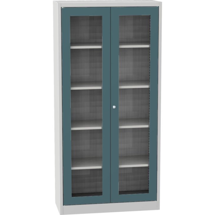 Universāls plauktu skapis ar stikla durvīm