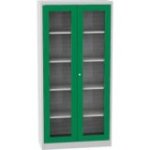 Universāls plauktu skapis ar stikla durvīm