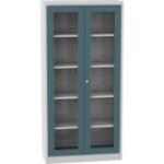 Universāls plauktu skapis ar stikla durvīm