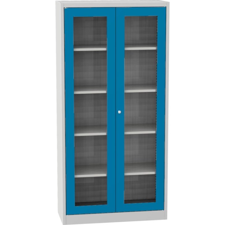 Universāls plauktu skapis ar stikla durvīm