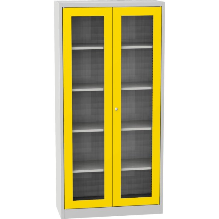 Universāls plauktu skapis ar stikla durvīm