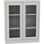 Universāls plauktu skapis ar stikla durvīm