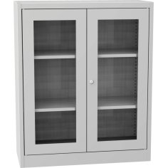 Universāls plauktu skapis ar stikla durvīm 2