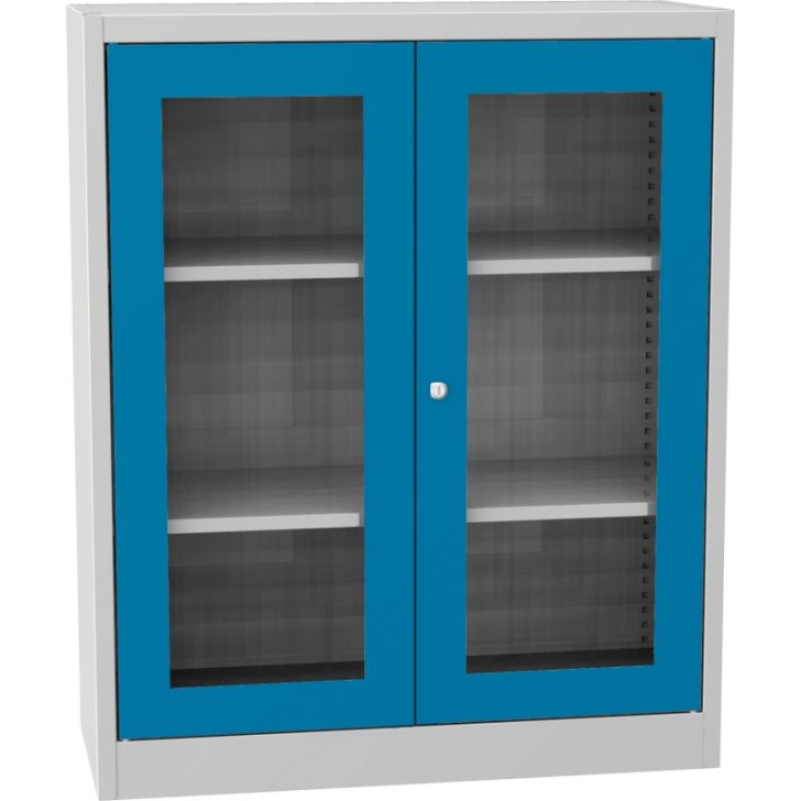 Universāls plauktu skapis ar stikla durvīm