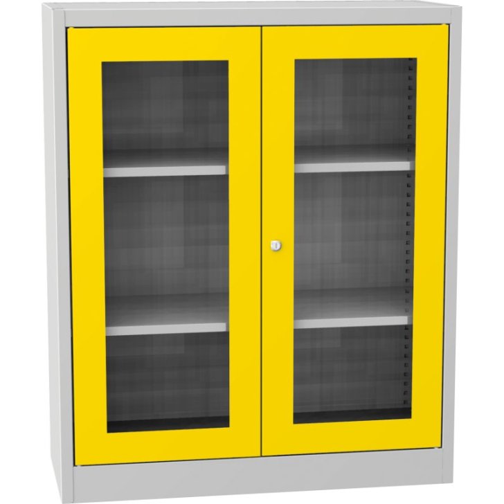 Universāls plauktu skapis ar stikla durvīm