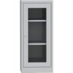 Universāls plauktu skapis ar stikla durvīm