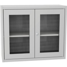 Universāls plauktu skapis ar stikla durvīm