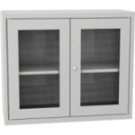 Universāls plauktu skapis ar stikla durvīm