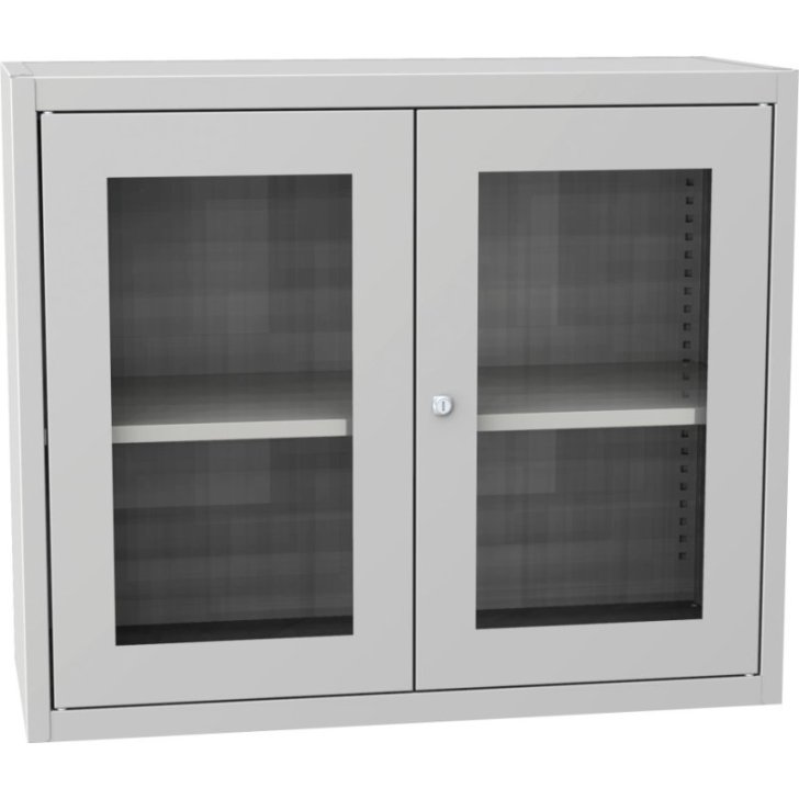 Universāls plauktu skapis ar stikla durvīm