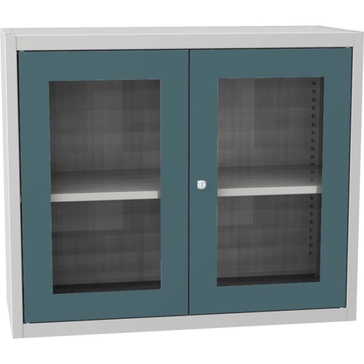 Universāls plauktu skapis ar stikla durvīm